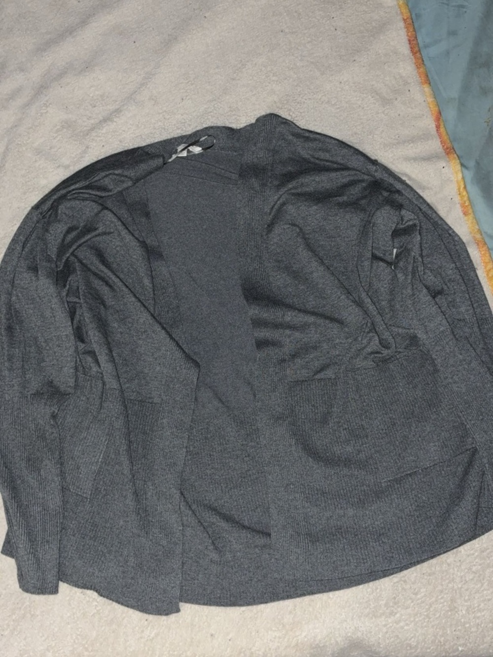 Terra & Sky Charcoal Open Front Knit Cardigan